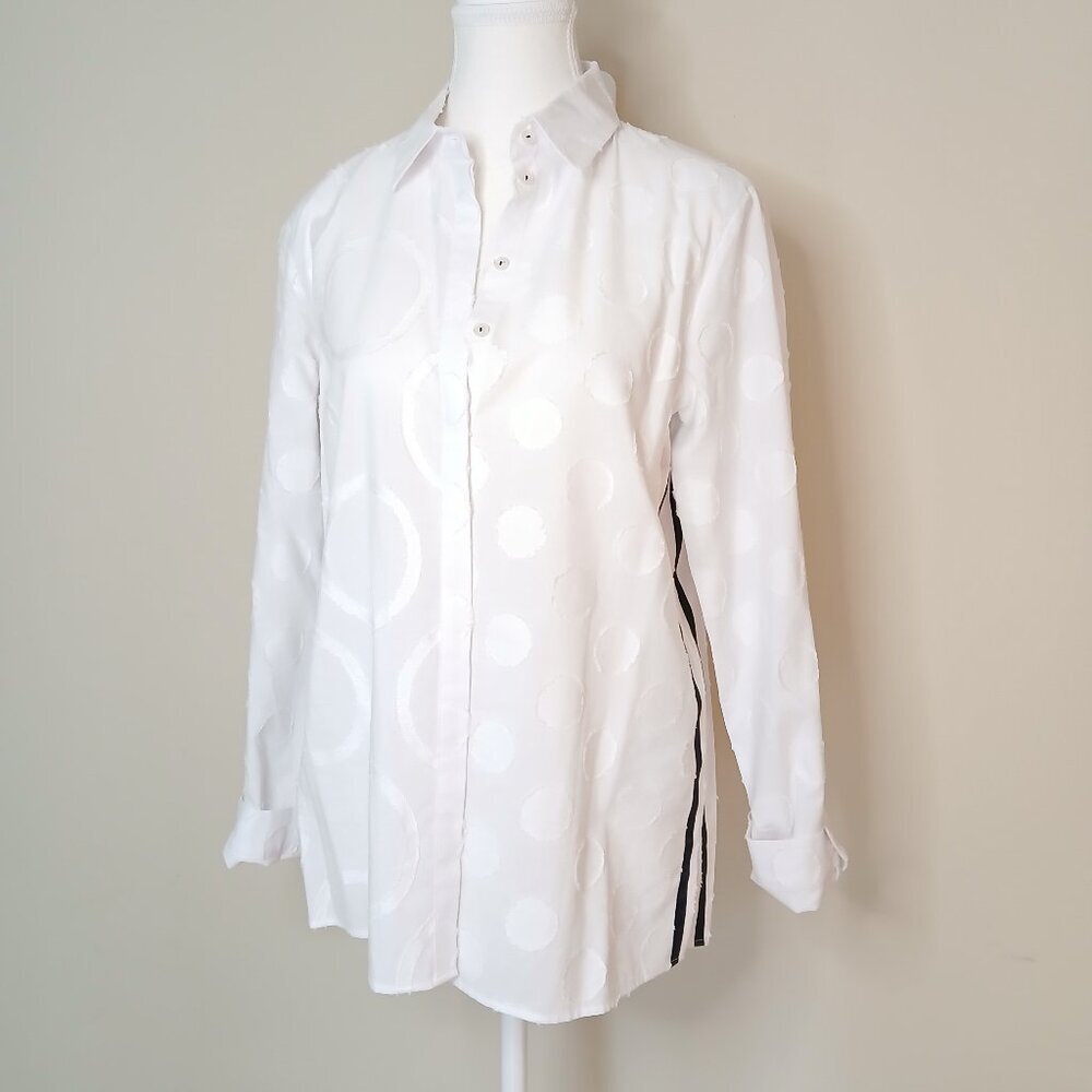 NWOT Gerry Weber Textured Patterned Tuxedo Style Blouse Size 6